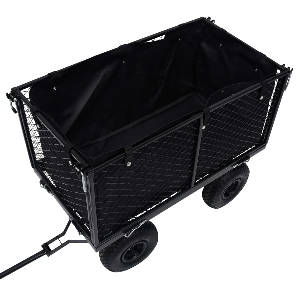 Gartenwagen-Einlage Schwarz 81x41x40 cm Stoff