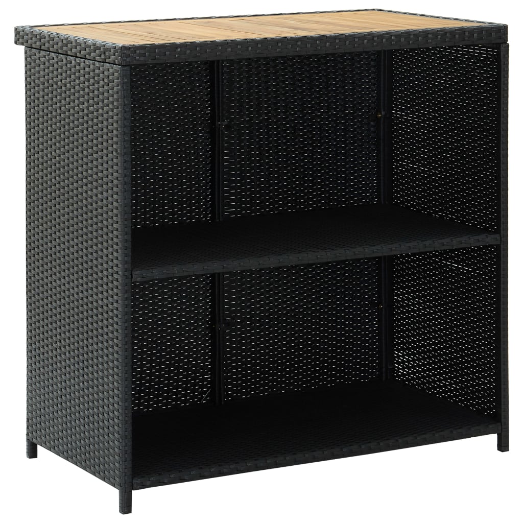 3-tlg. Bar-Set Poly Rattan Schwarz