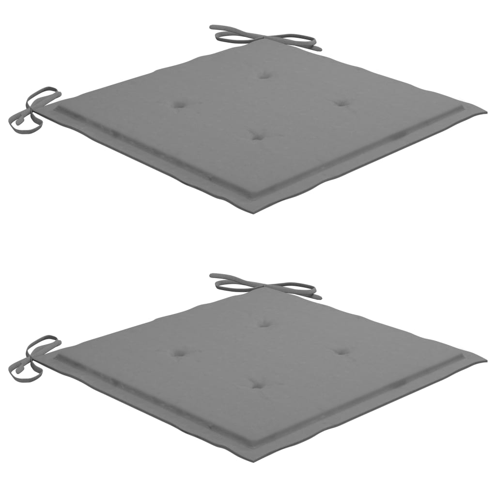 Gartenstuhl-Kissen 2 Stk. Grau 40x40x4 cm Oxford-Gewebe