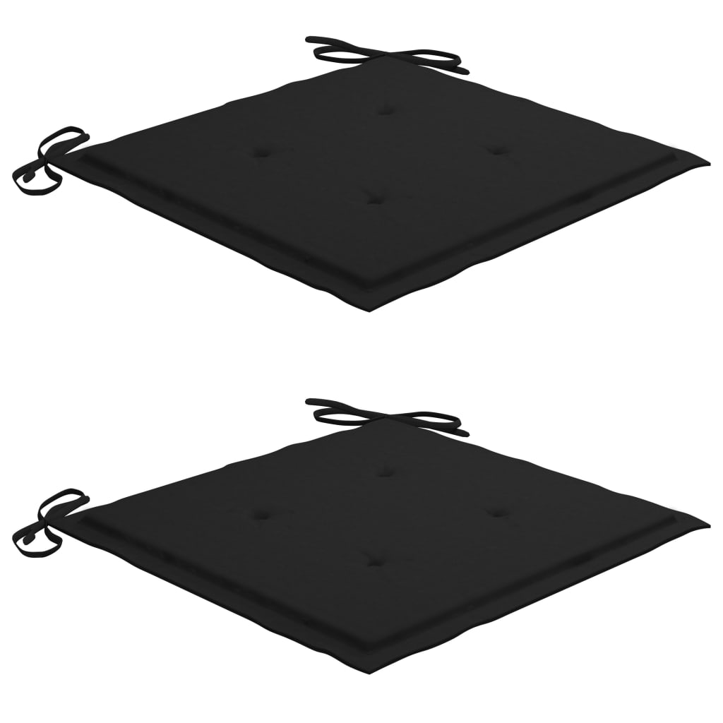 Gartenstuhl-Kissen 2 Stk. Schwarz 40x40x3 cm Oxford-Gewebe