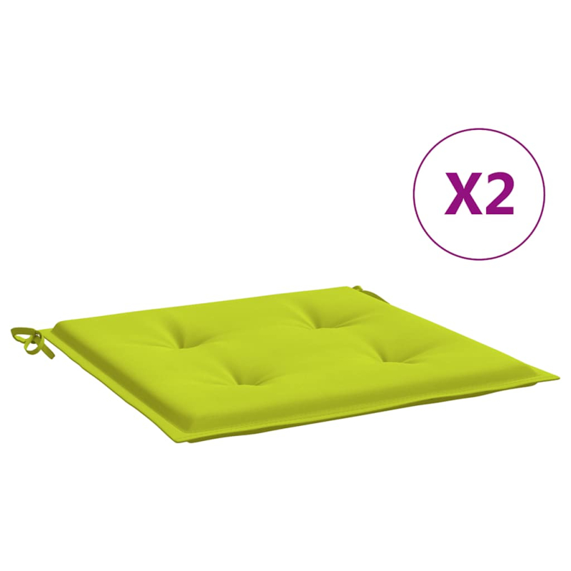 Gartenstuhl-Kissen 2 Stk. Knallgrün 40x40x3 cm Oxford-Gewebe