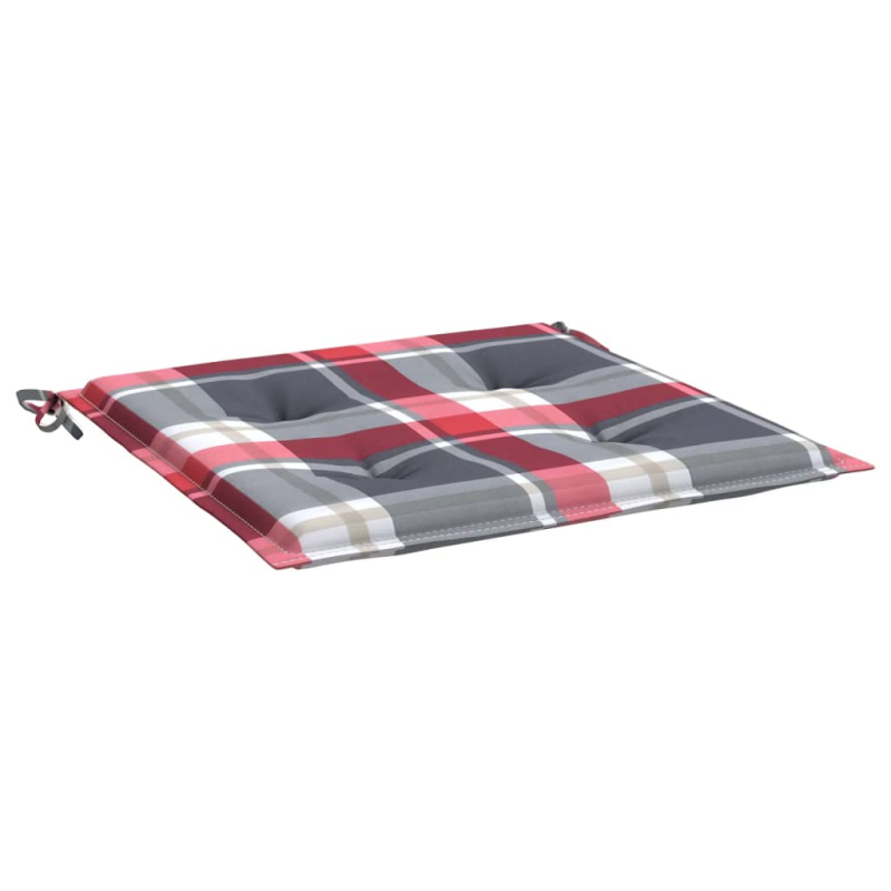Gartenstuhl-Kissen 2Stk. Rot Karomuster 40x40x3cm Oxford-Gewebe