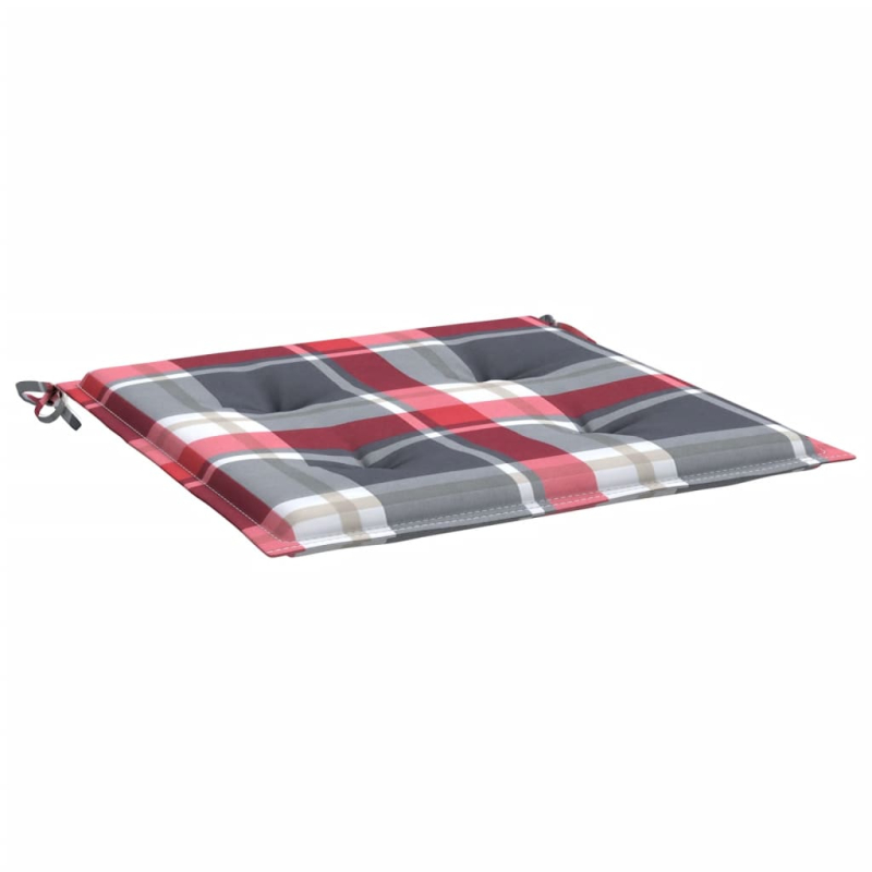 Gartenstuhl-Kissen 2Stk. Rot Karomuster 50x50x3cm Oxford-Gewebe