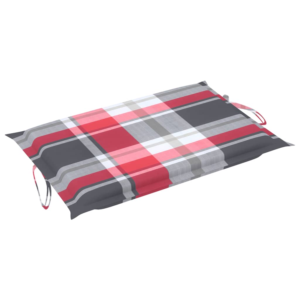 Sonnenliegen-Auflage Rot Karomuster 186x58x4 cm Oxford-Gewebe