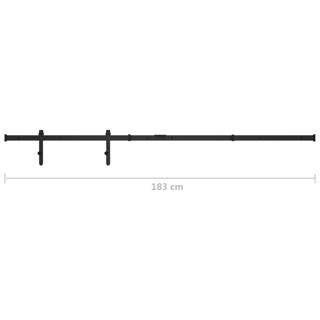 Mini Schiebetürbeschlag Set für Schranktüren Carbonstahl 183 cm