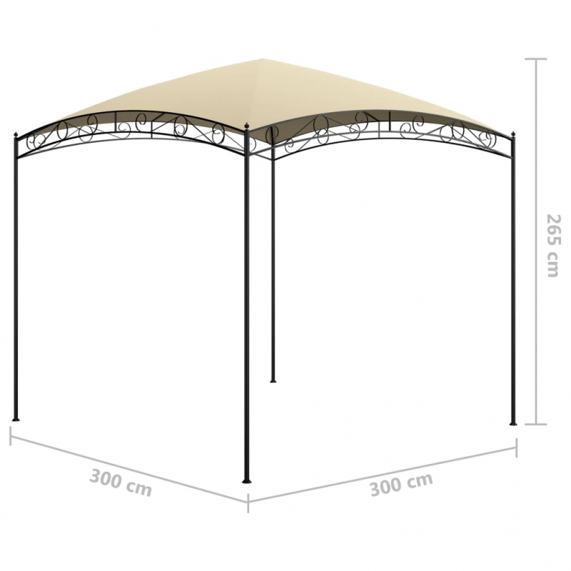 Pavillon 3x3x2,65 m Creme 180 g/m²