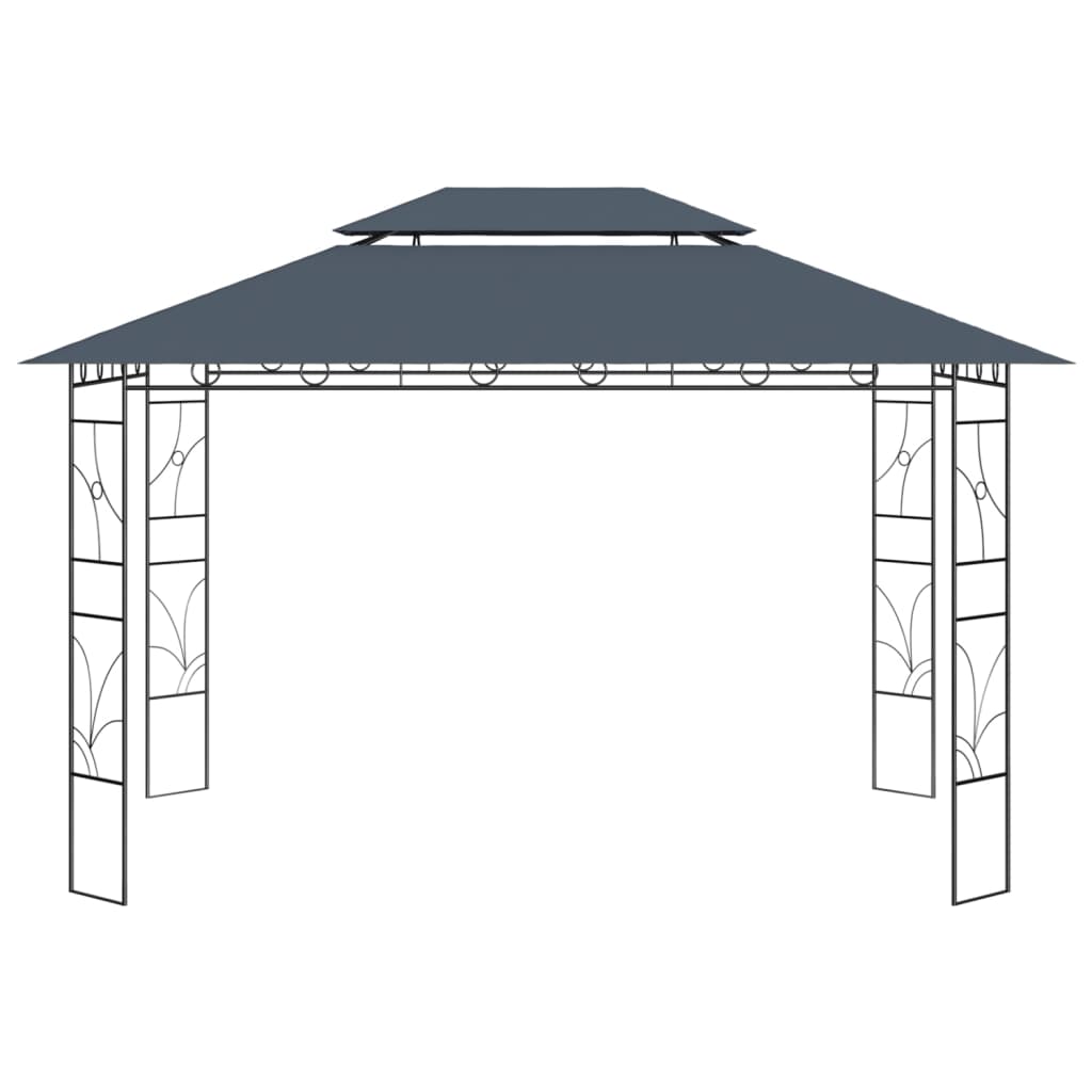 Pavillon 4x3x2,7 m Anthrazit 160 g/m²