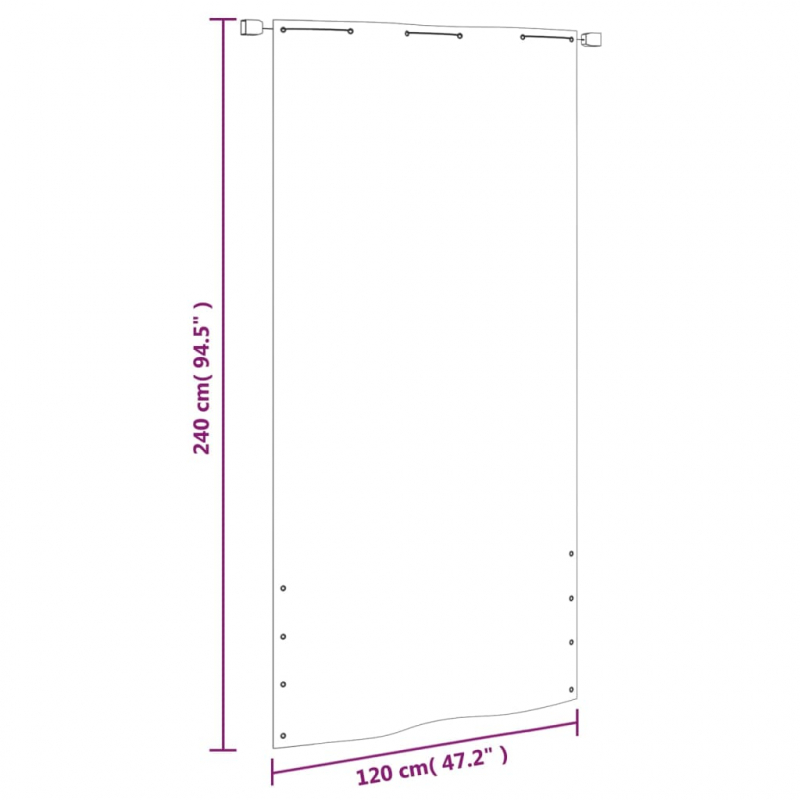 Balkon-Sichtschutz Weiß 120x240 cm Oxford-Gewebe