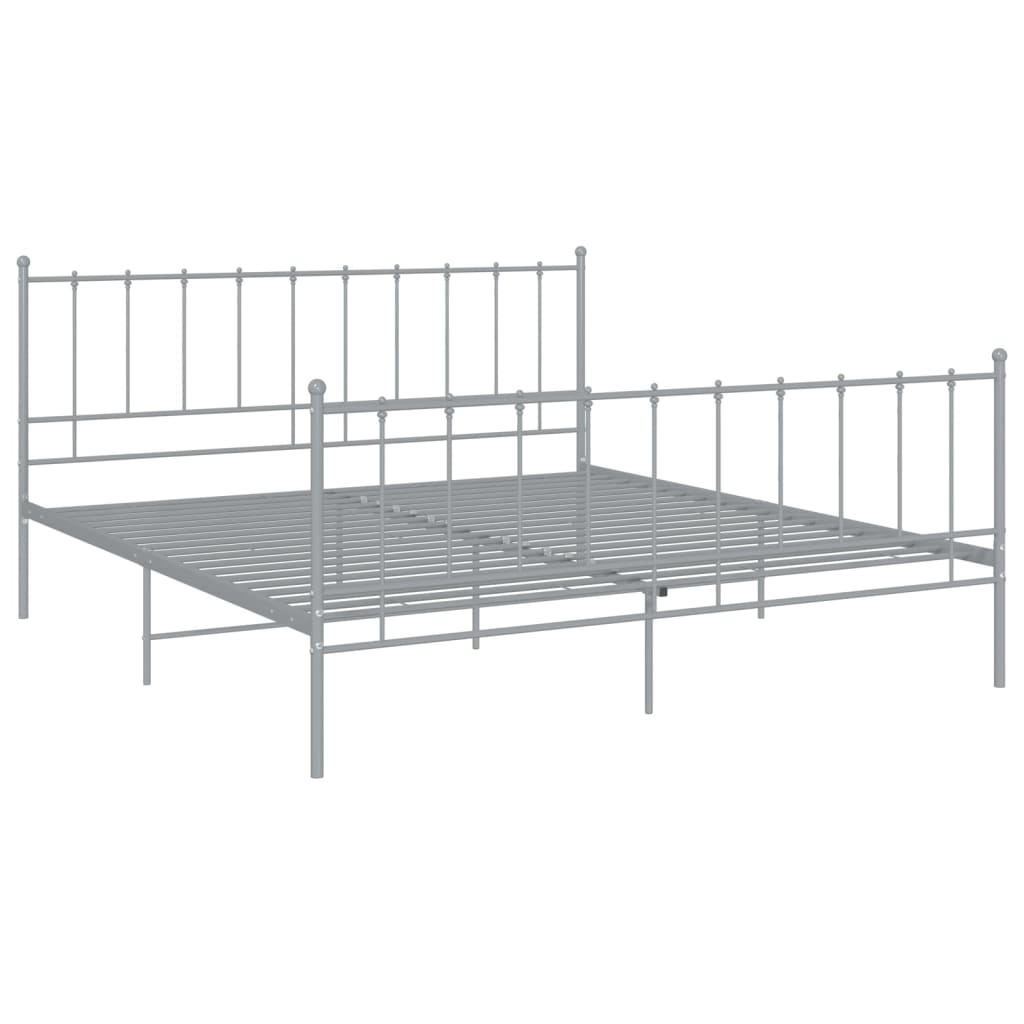 Bett Grau Metall 140x200 cm