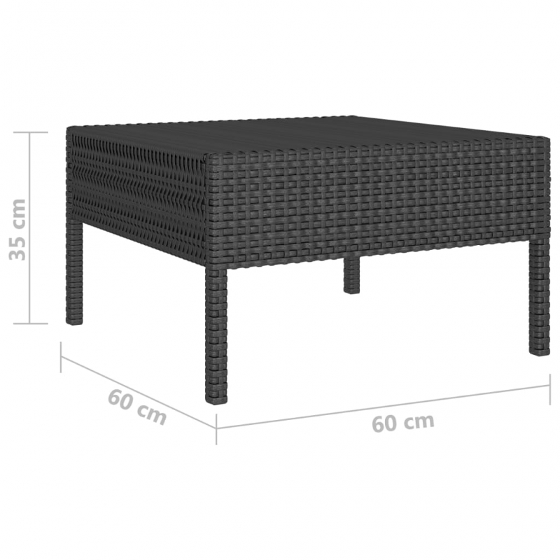 10-tlg. Garten-Lounge-Set mit Auflagen Poly Rattan Schwarz