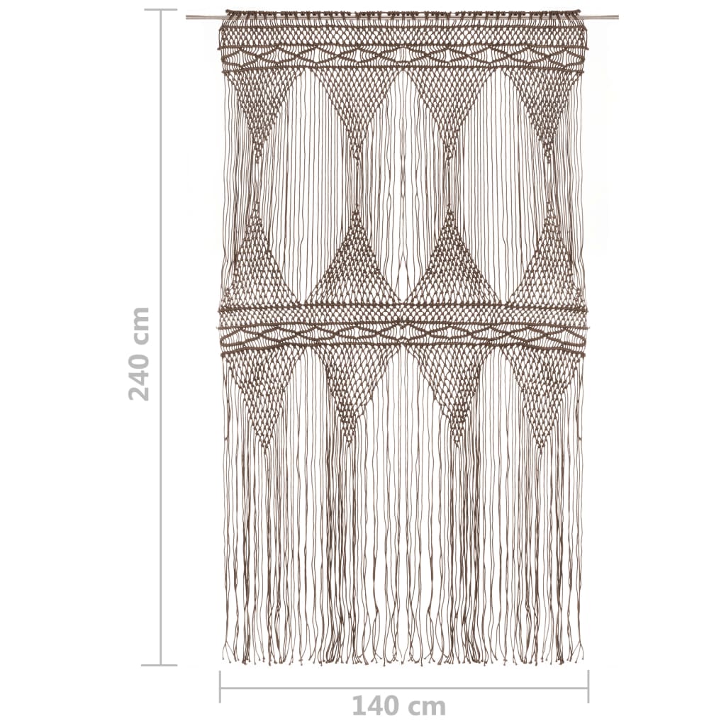 Makramee Vorhang Taupe 140x240 cm Baumwolle