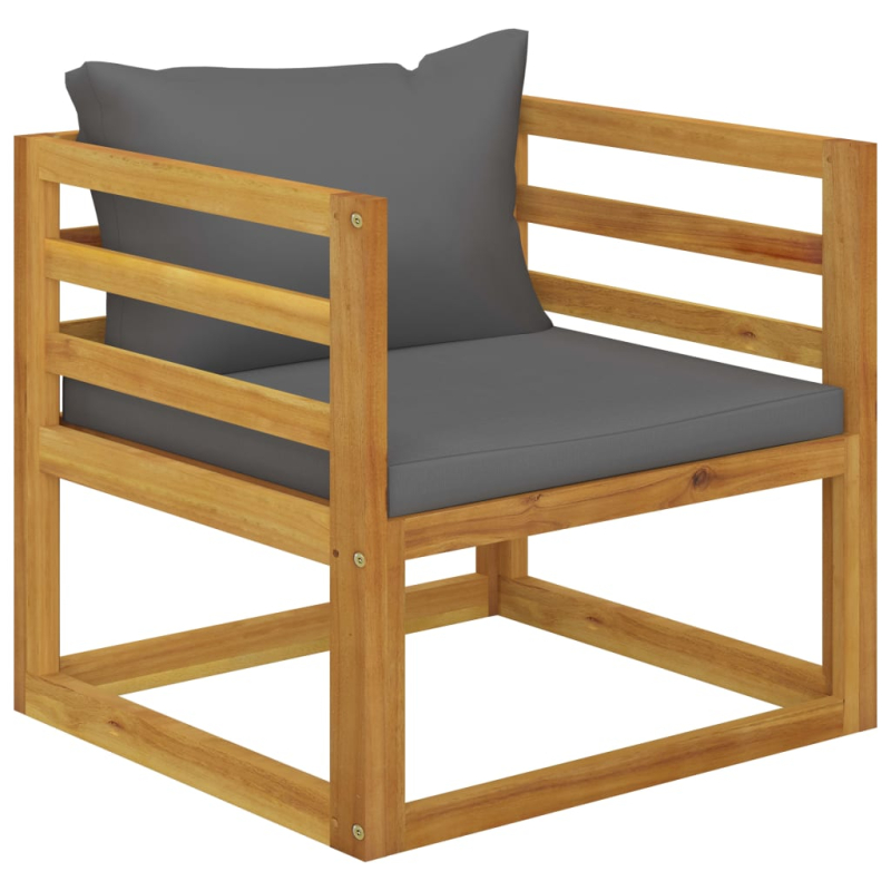 10-tlg. Garten-Lounge-Set mit Auflagen Massivholz Akazie