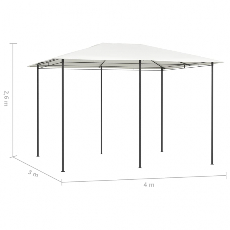 Pavillon 3x4x2,6 m Creme 160 g/m²