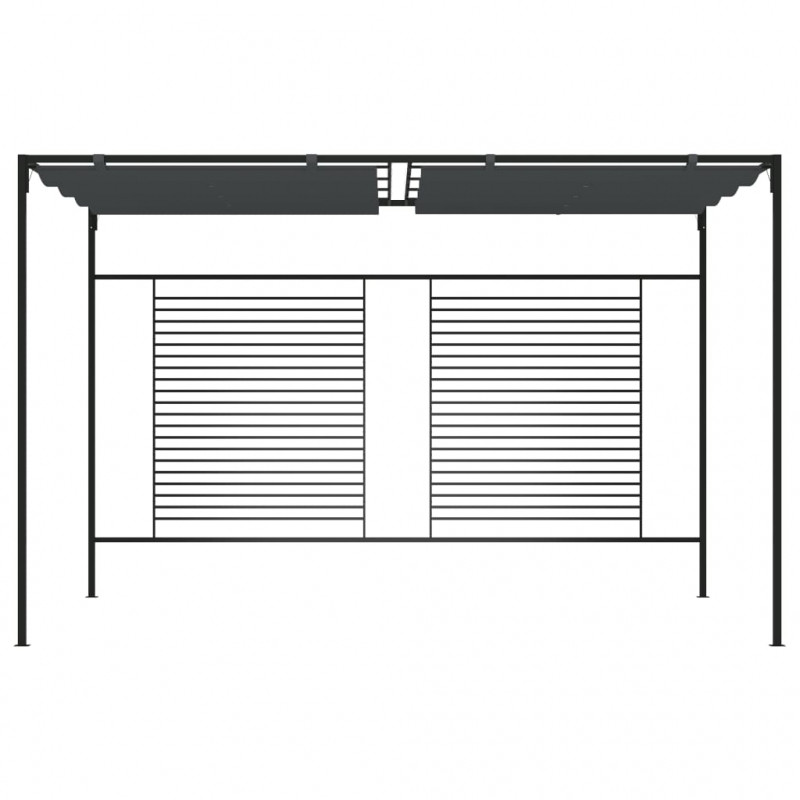 Pavillon mit Ausziehbarem Dach 4x3x2,3 m Anthrazit 180 g/m²