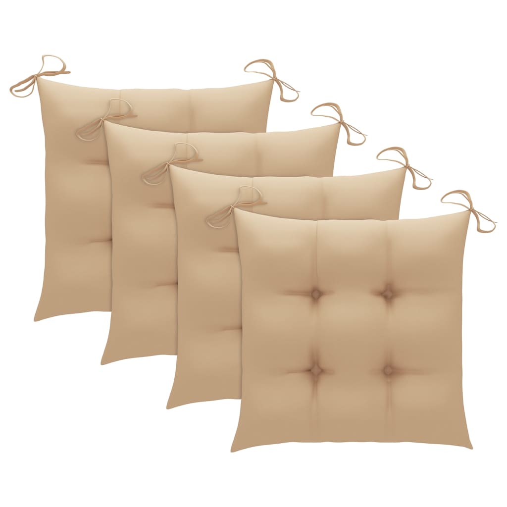 Stuhlkissen 4 Stk. Beige 40x40x7 cm Oxford-Gewebe