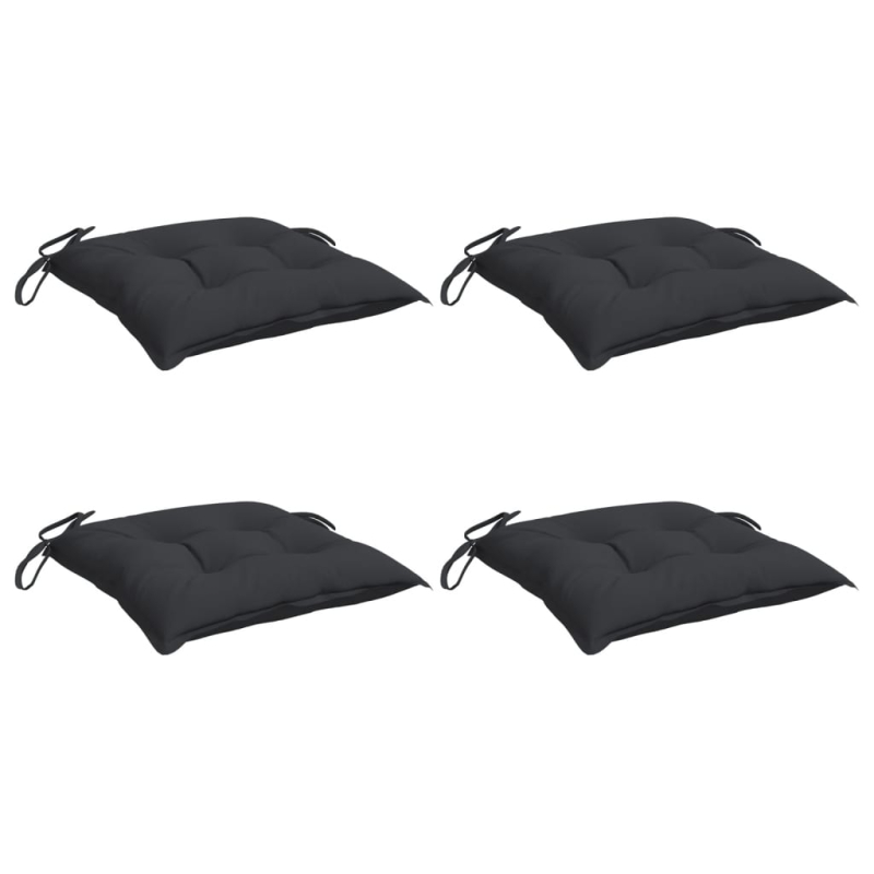 Stuhlkissen 4 Stk. Schwarz 40x40x7 cm Oxford-Gewebe