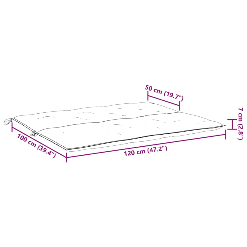 Gartenbank-Auflage Taupe 120x(50+50)x7 cm Oxford-Gewebe