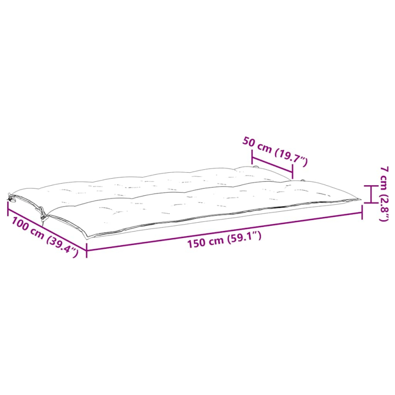 Gartenbank-Auflage Taupe 150x(50+50)x7 cm Oxford-Gewebe