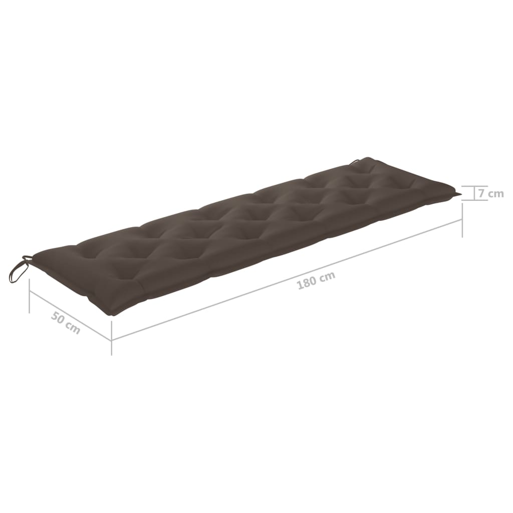 Gartenbank-Auflage Taupe 180x(50+50)x7 cm Oxford-Gewebe