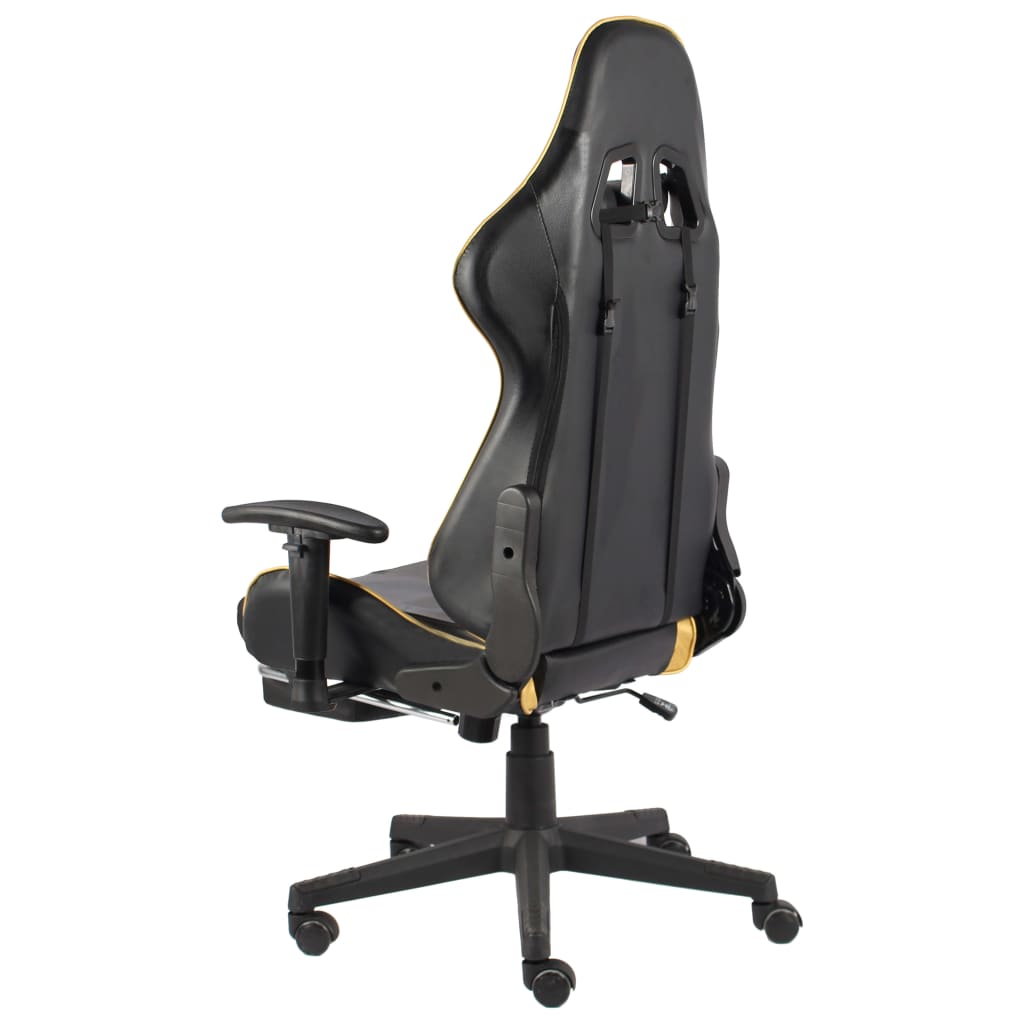 Gaming-Stuhl mit Fußstütze Drehbar Golden PVC