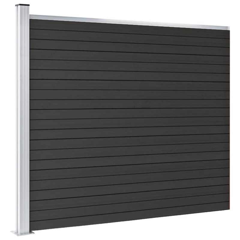 Zaunelement WPC 175x146 cm Grau