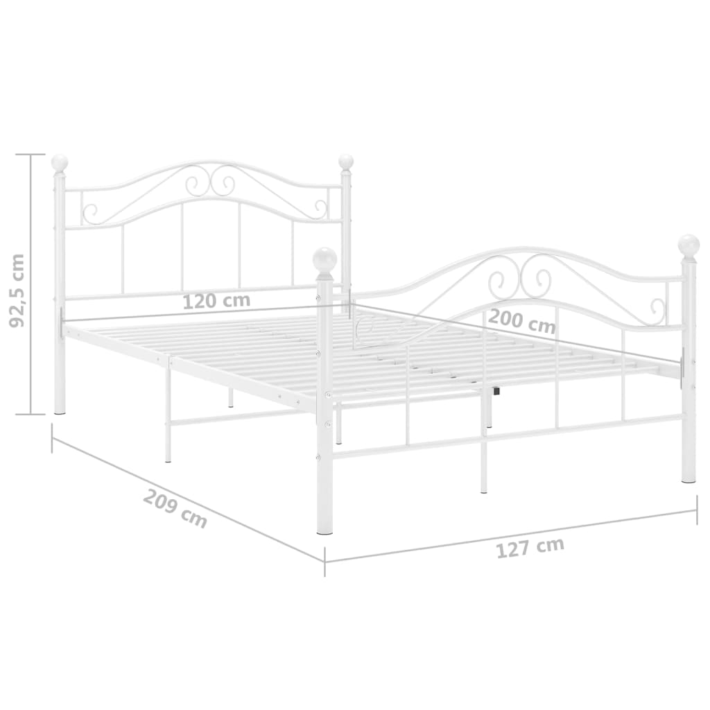 Bett Weiß Metall 120x200 cm