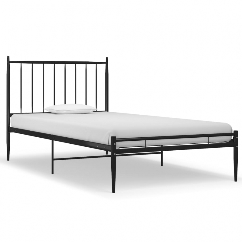 Bett Schwarz Metall 90x200 cm