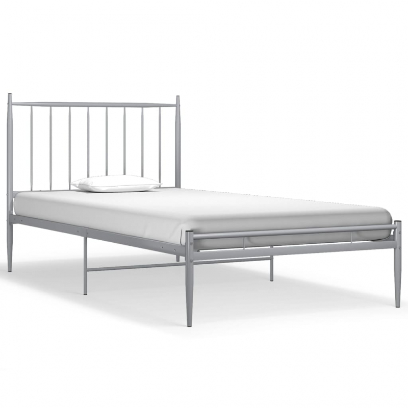 Bett Grau Metall 90x200 cm