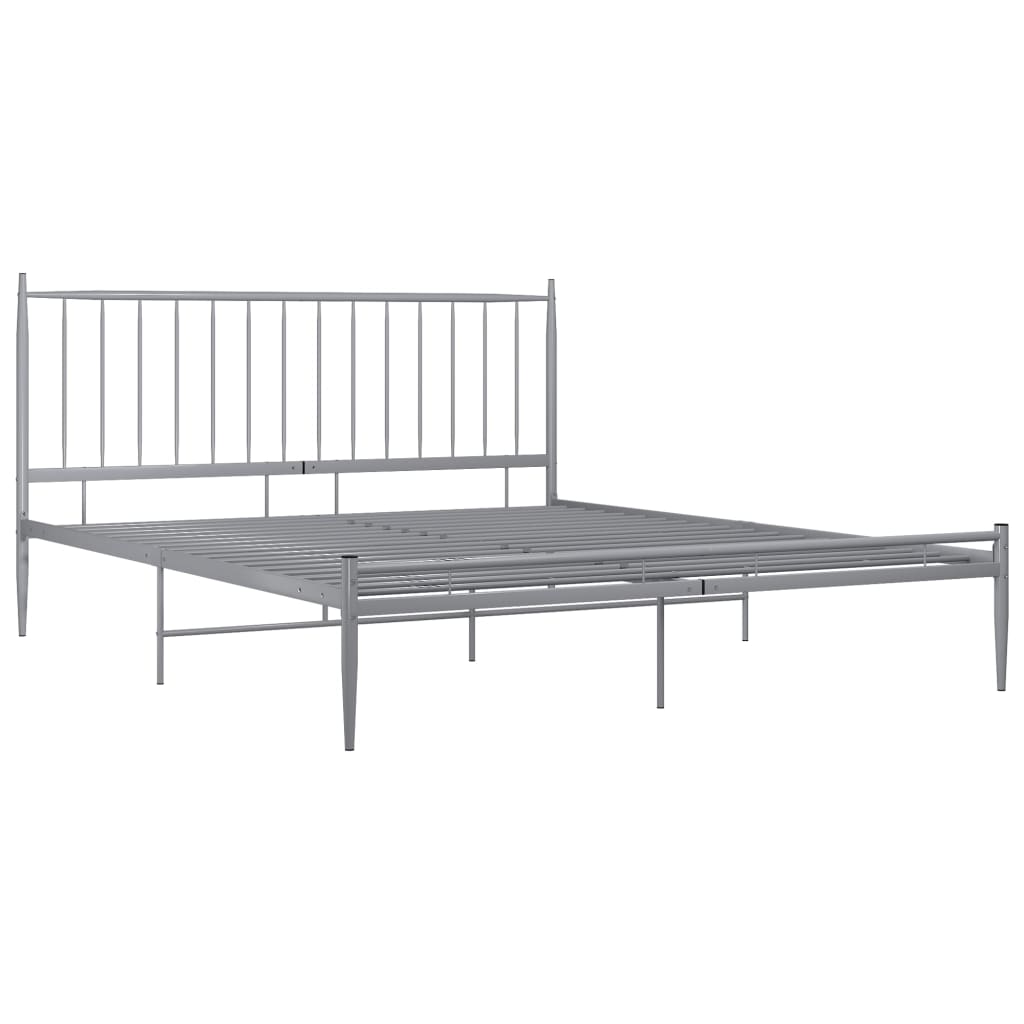 Bett Grau Metall 140x200 cm