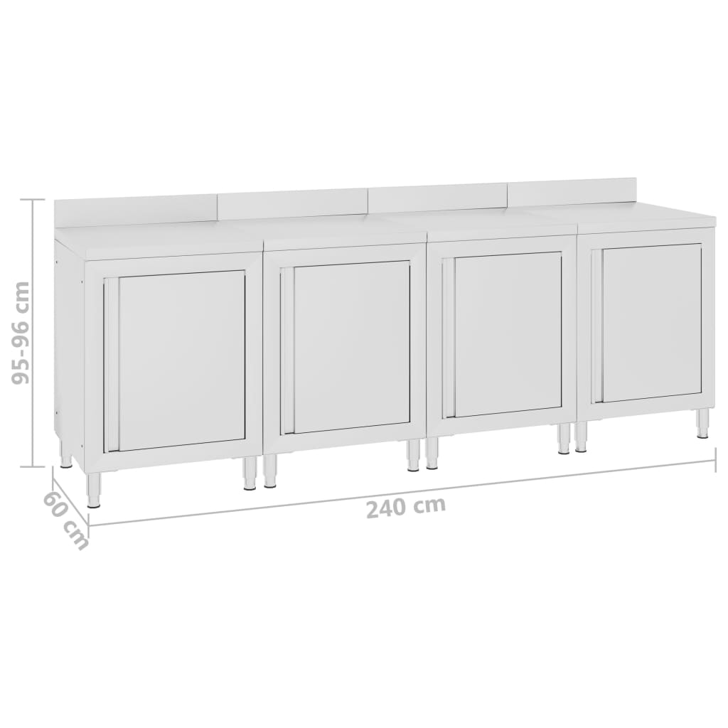 Arbeitsschrank 240x60x96 cm Edelstahl