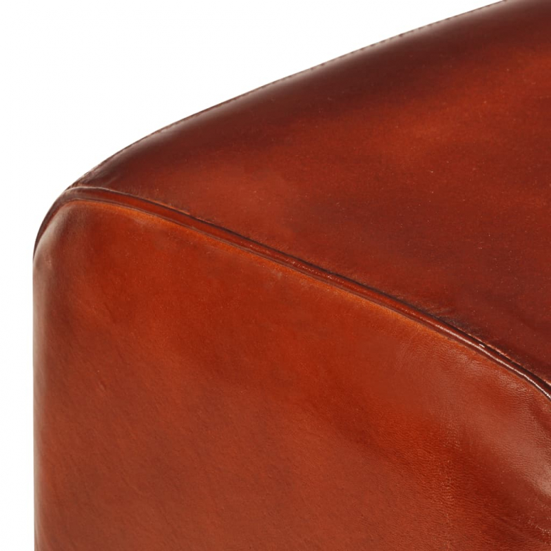 Bank Turnbock-Design 160cm Braun Echtleder Massivholz Akazie