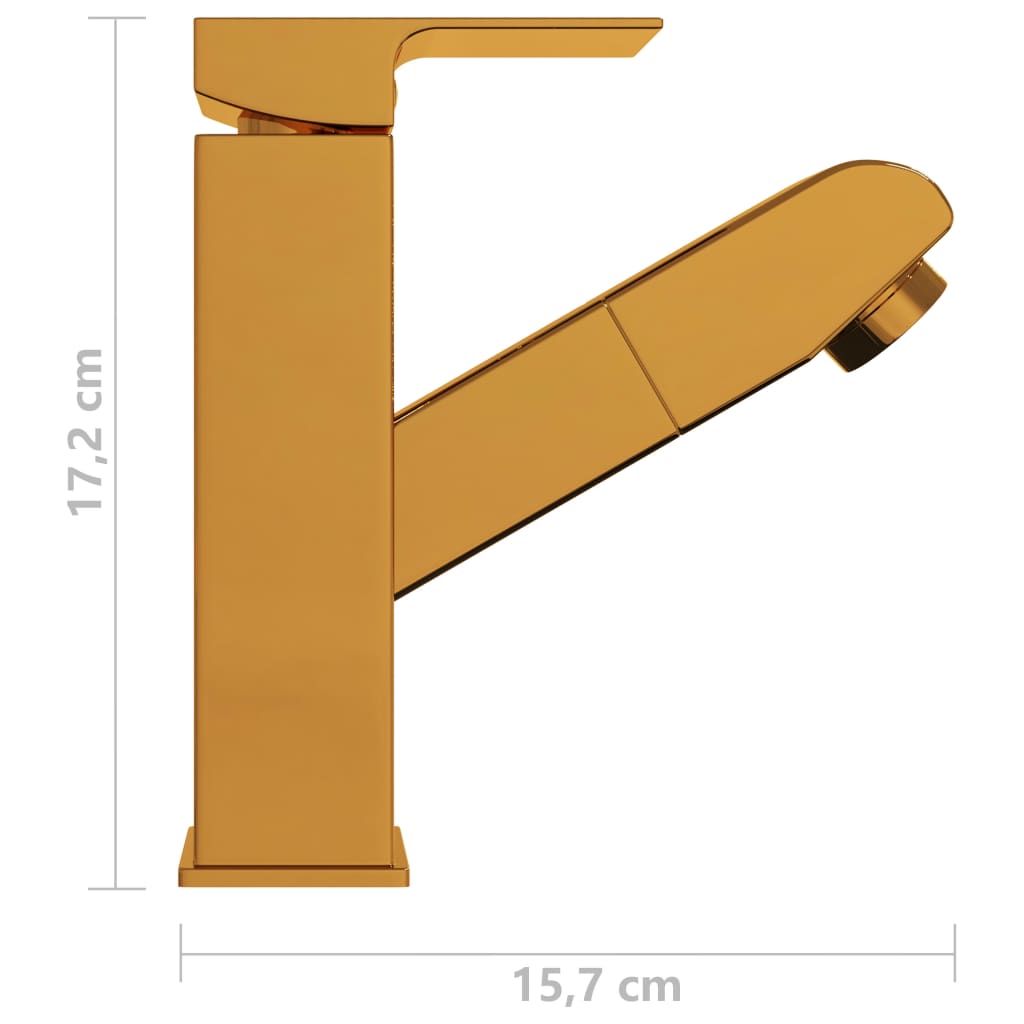 Waschbeckenarmatur mit Herausziehbarer Brause Golden 157x172 mm