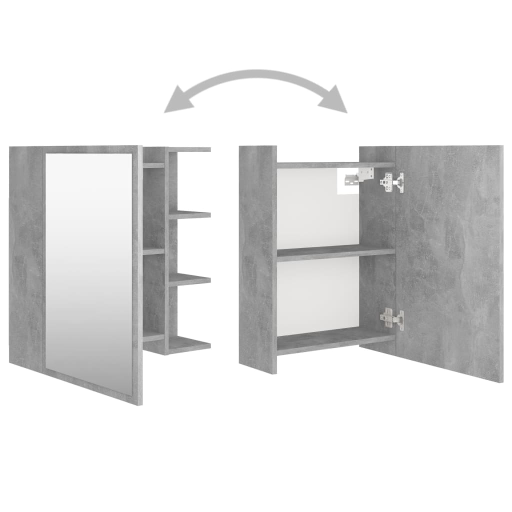 Bad-Spiegelschrank Betongrau 62,5x20,5x64 cm Holzwerkstoff