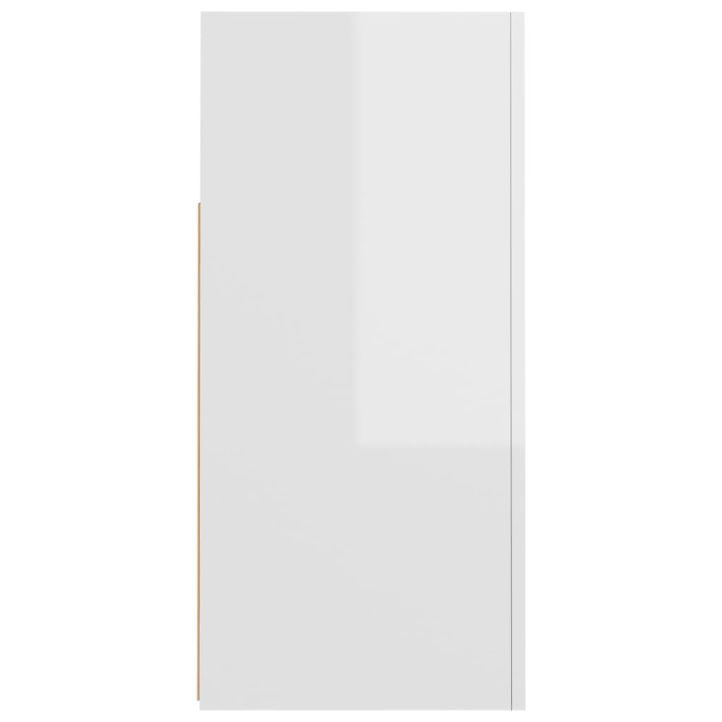 Sideboard mit LED-Leuchten Hochglanz-Weiß 80x35x75 cm