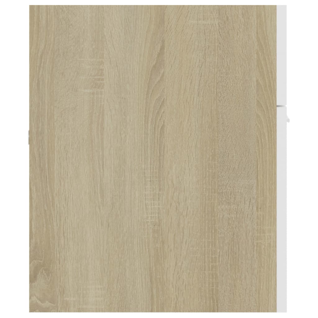 Waschbeckenunterschrank Weiß Sonoma-Eiche 100x38,5x46 cm