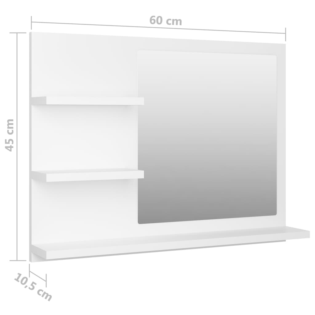 Badspiegel Weiß 60x10,5x45 cm Holzwerkstoff