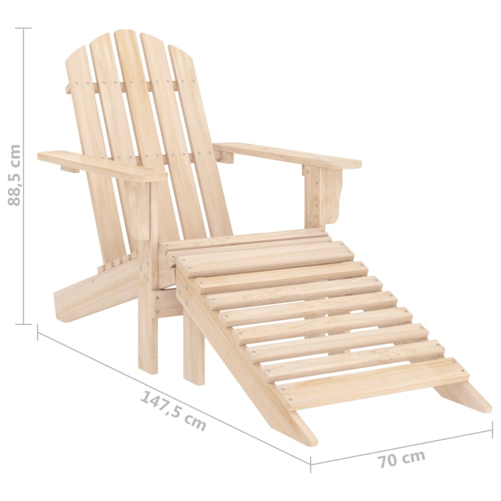 Adirondack-Gartenstuhl mit Fußstütze Massivholz Tanne