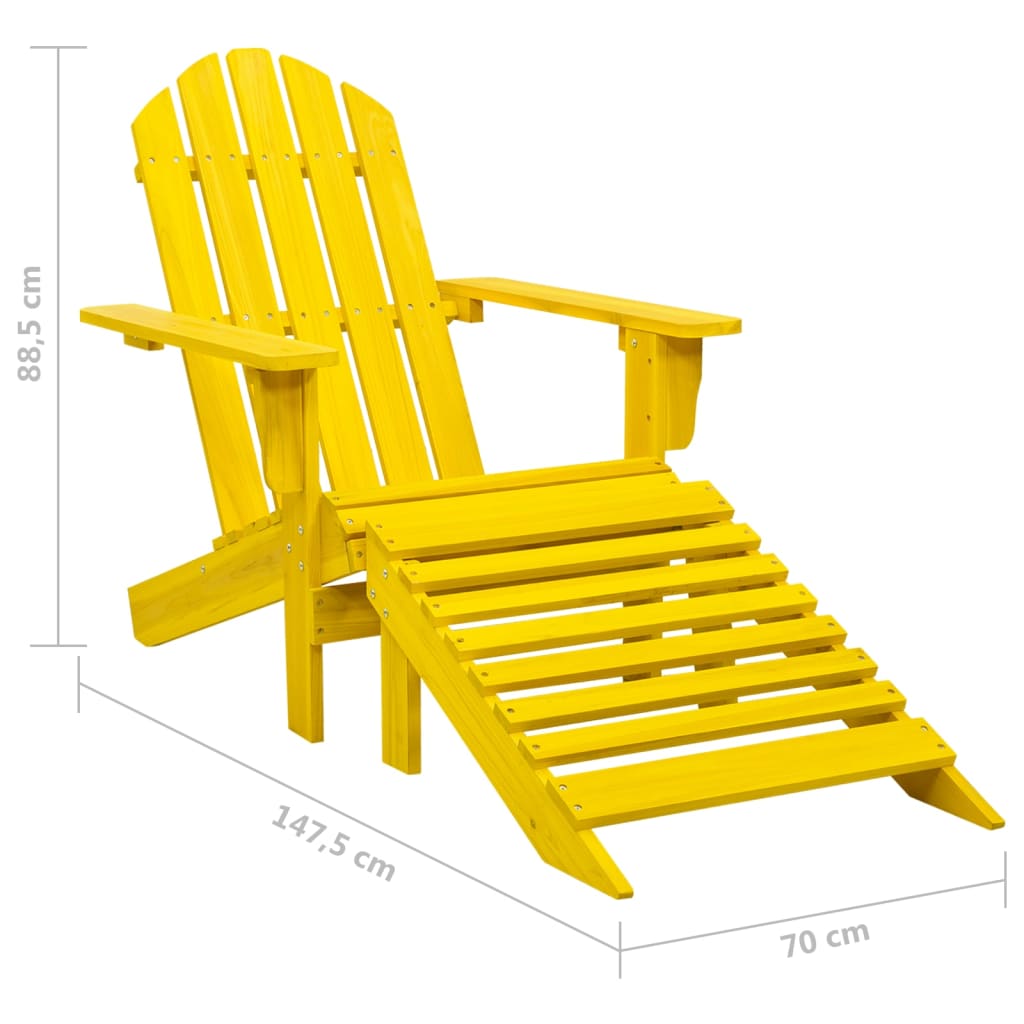 Adirondack-Gartenstuhl mit Fußteil Massivholz Tanne Gelb