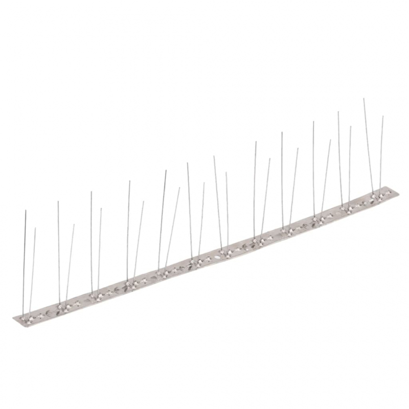 20-tlg. Vogelabwehr-Spikes-Set 10 m Edelstahl 2-reihig