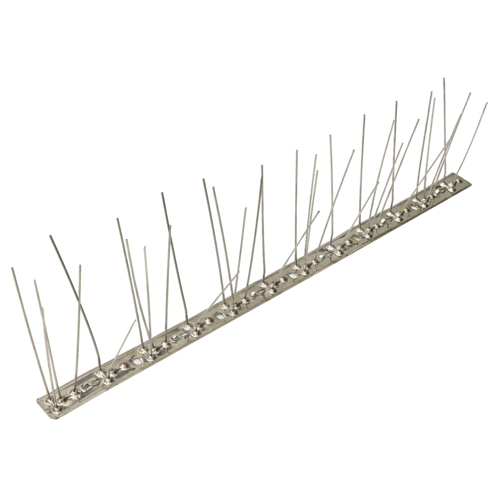 20-tlg. Vogelabwehr-Spikes-Set 10 m Edelstahl 5-reihig