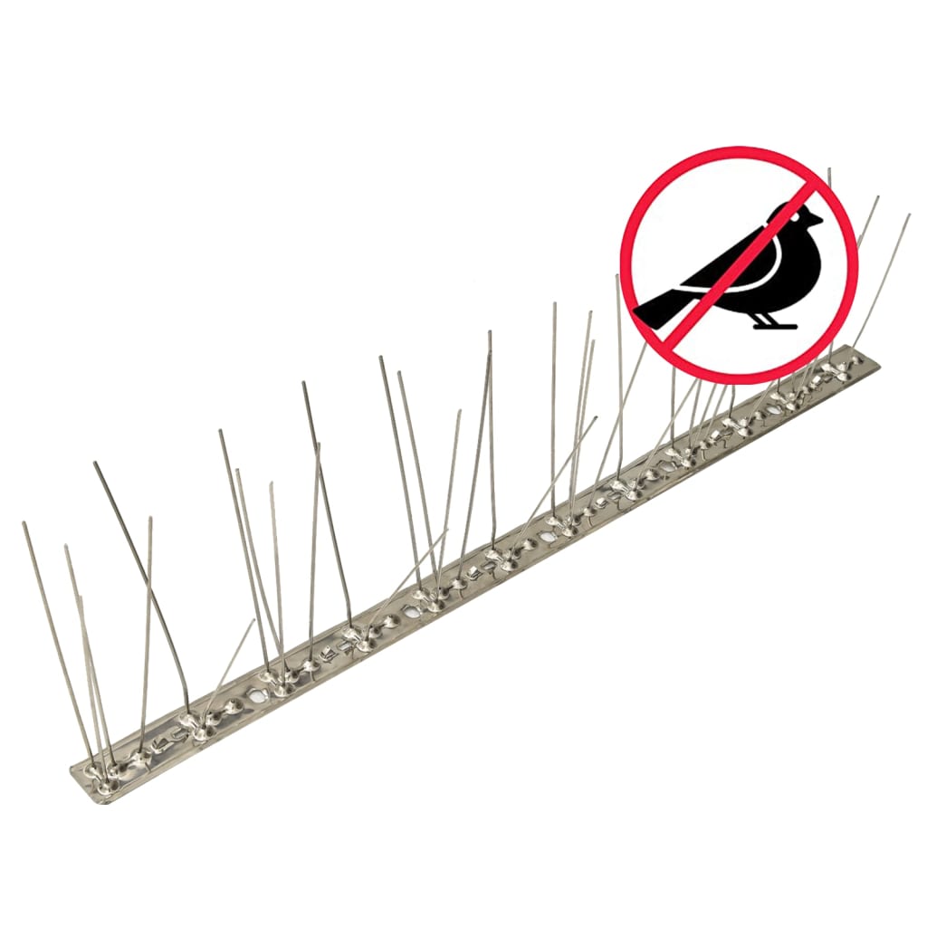 20-tlg. Vogelabwehr-Spikes-Set 10 m Edelstahl 5-reihig