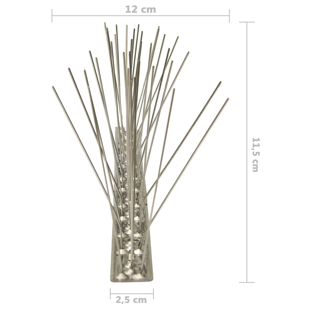 20-tlg. Vogelabwehr-Spikes-Set 10 m Edelstahl 5-reihig