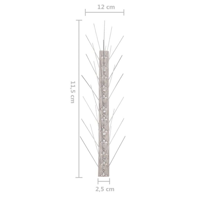 40-tlg. Taubenabwehr Spikes-Set Edelstahl 20 m 5-reihig