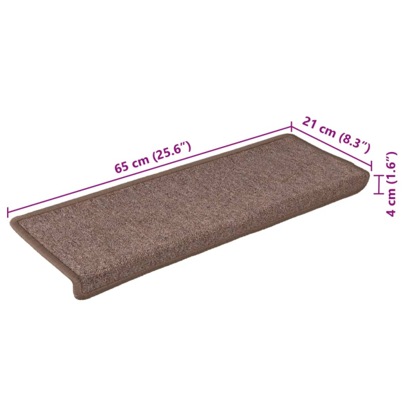 Stufenmatten 15 Stk. 65x21x4 cm Braun