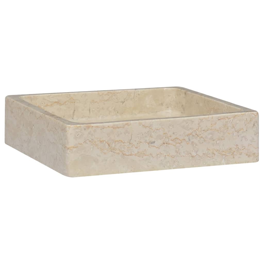 Waschbecken Creme 40x40x10 cm Marmor