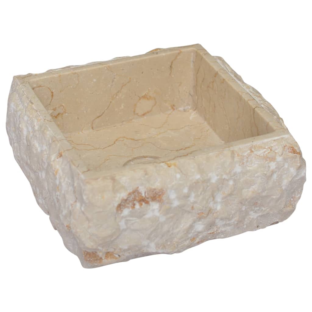 Waschbecken Creme 30x30x13 cm Marmor