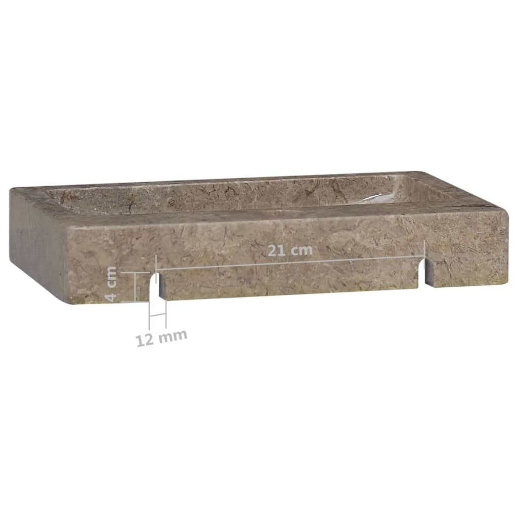 Waschbecken Grau 38x24x6,5 cm Marmor