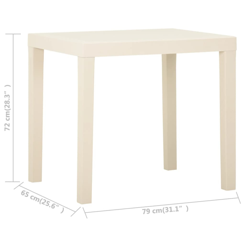 Gartentisch Weiß 79x65x72 cm Kunststoff