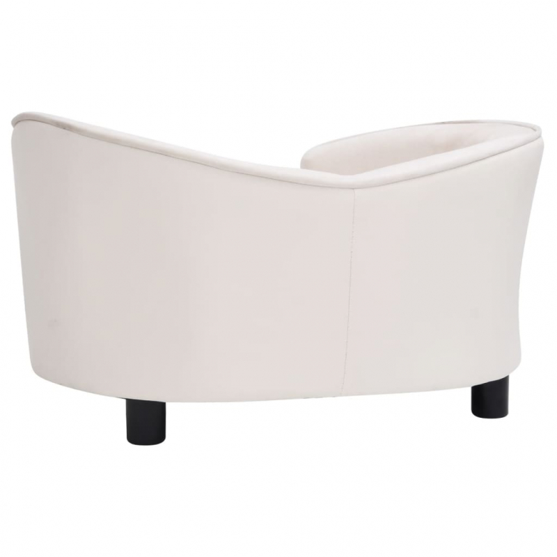 Hundesofa Creme 69x49x40 cm Plüsch und Kunstleder