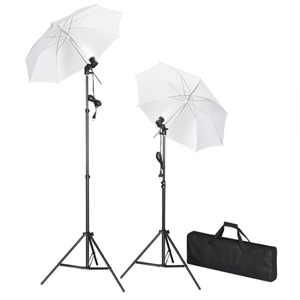 Fotostudio-Set mit Lampen, Schirmen, Hintergrund & Reflektor